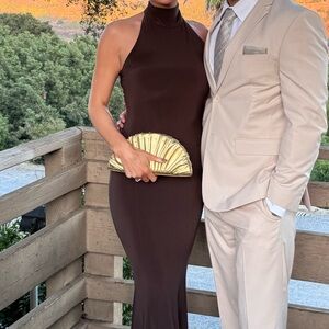 Norma Kamali Rich Brown Dress